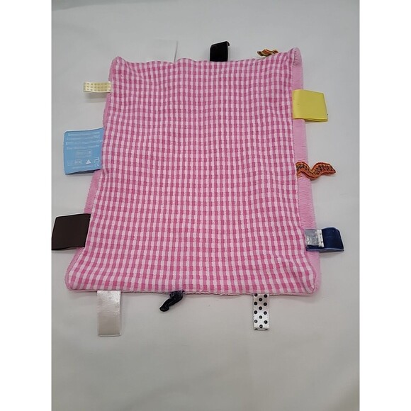 Snooze Baby Security Blanket Pink  And Pink and White Checkered Blanket Lovey - Picture 11 of 12